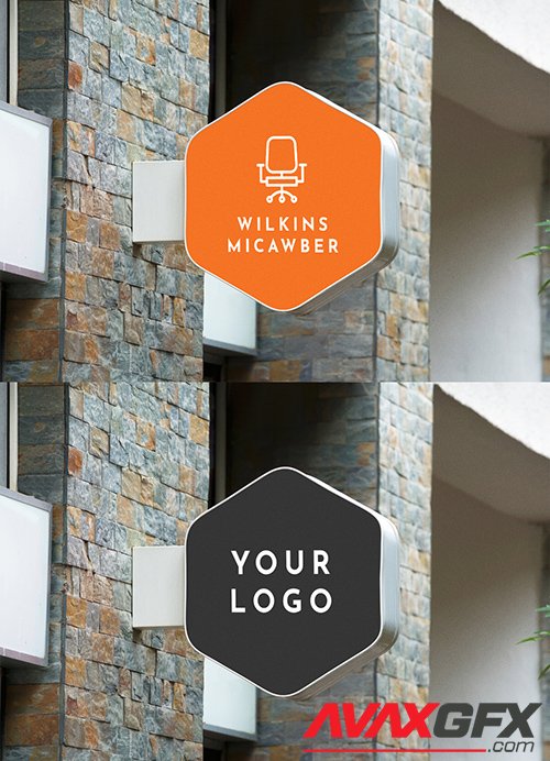 Outdoor Mounted Entrance Sign Mockup 344299980
