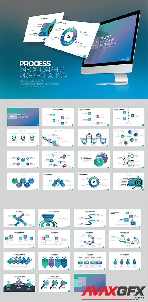 Process Infographic Vol.2 PowerPoint, Keynote, Google Slides Template
