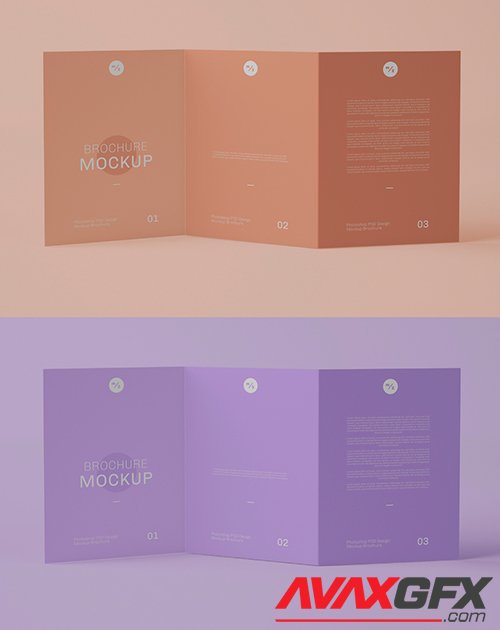Trifold Brochure Mockup on Solid Background 343939981