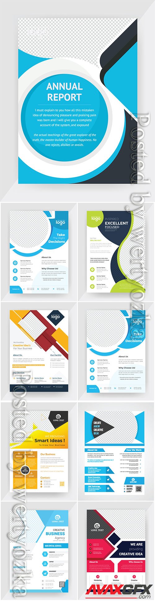 Annual report concept flyer vector template