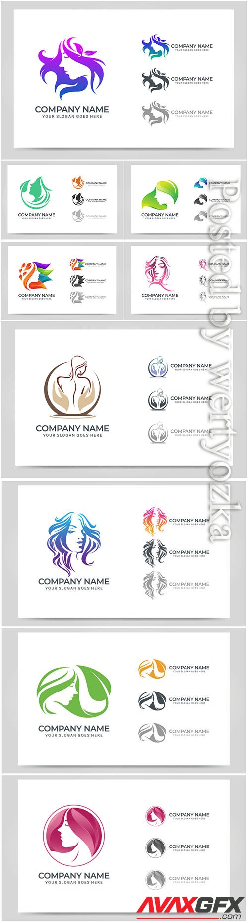 Beauty woman face logo vector symbol