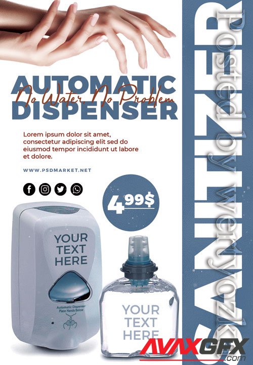 Sanitizer dispenser - Premium flyer psd template