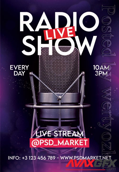 Live radio show - Premium flyer psd template