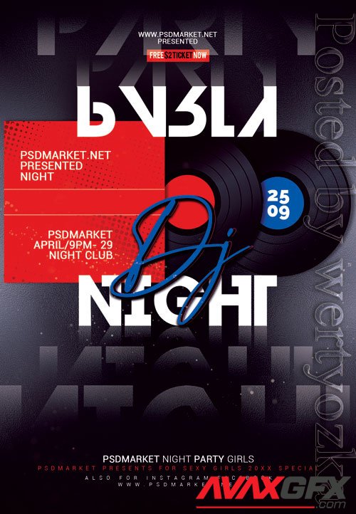Dj party night event - Premium flyer psd template