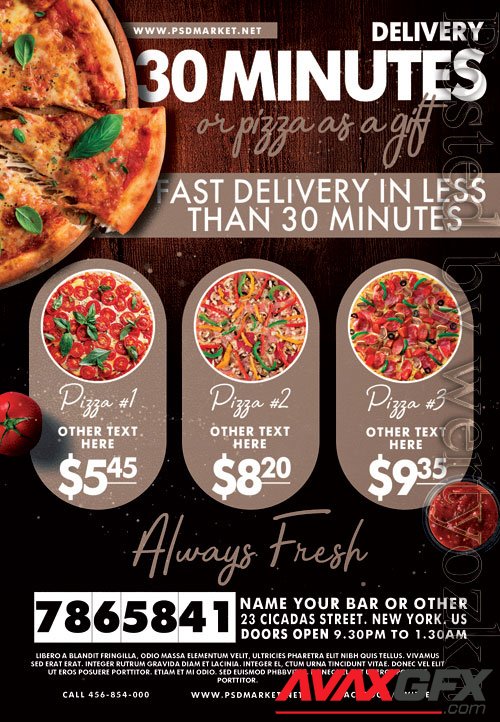 Delivery pizza - Premium flyer psd template