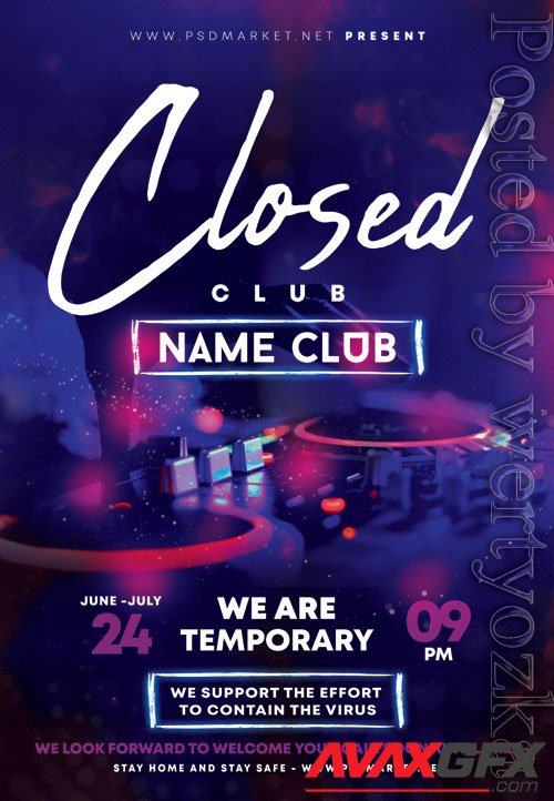 Closed club - Premium flyer psd template
