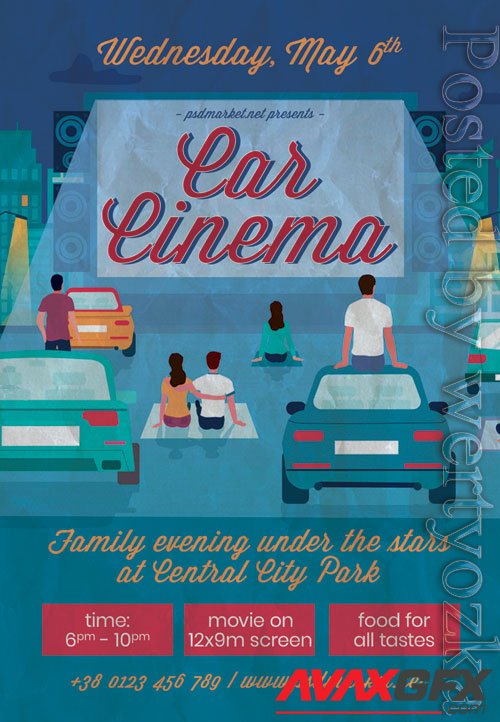 Car cinema - Premium flyer psd template