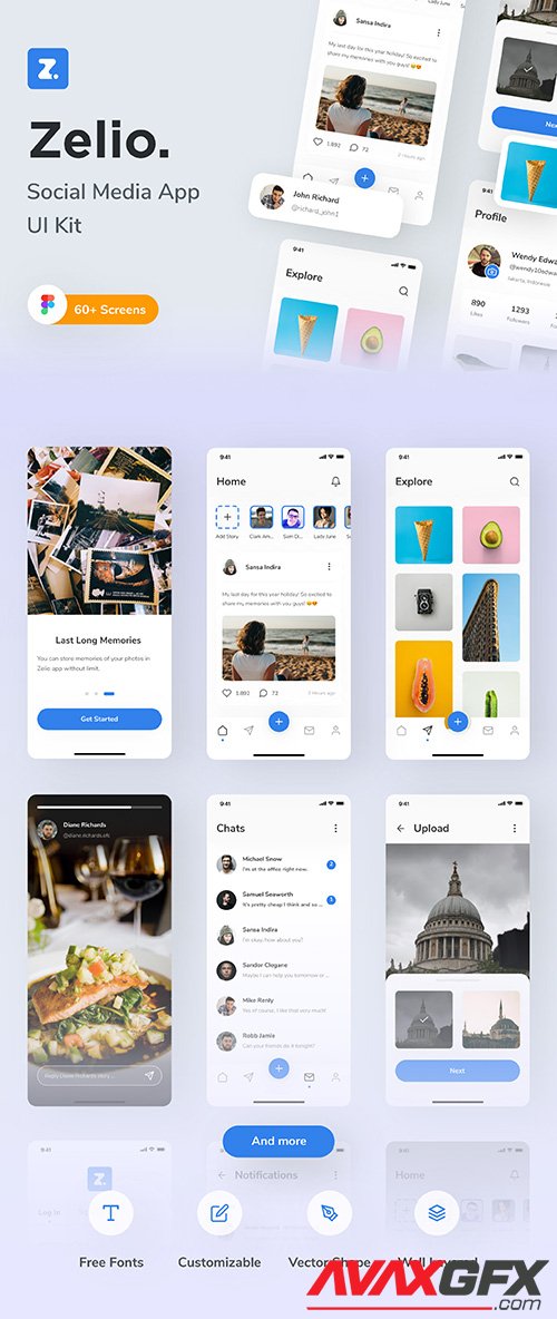 Zelio - Social Media App UI Kit