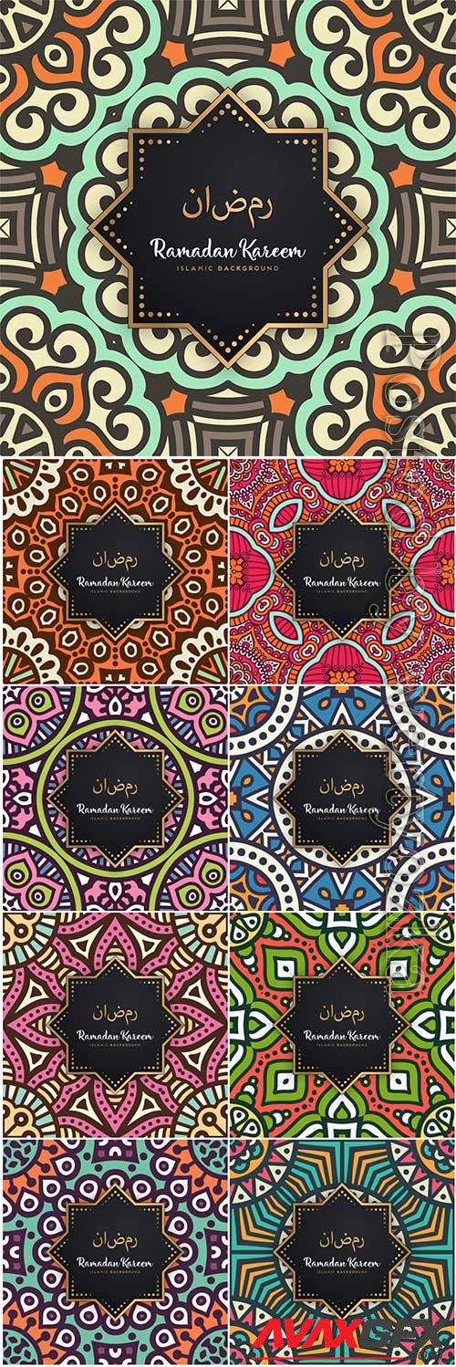 Beautiful ramadan kareem seamless pattern vector mandala # 4