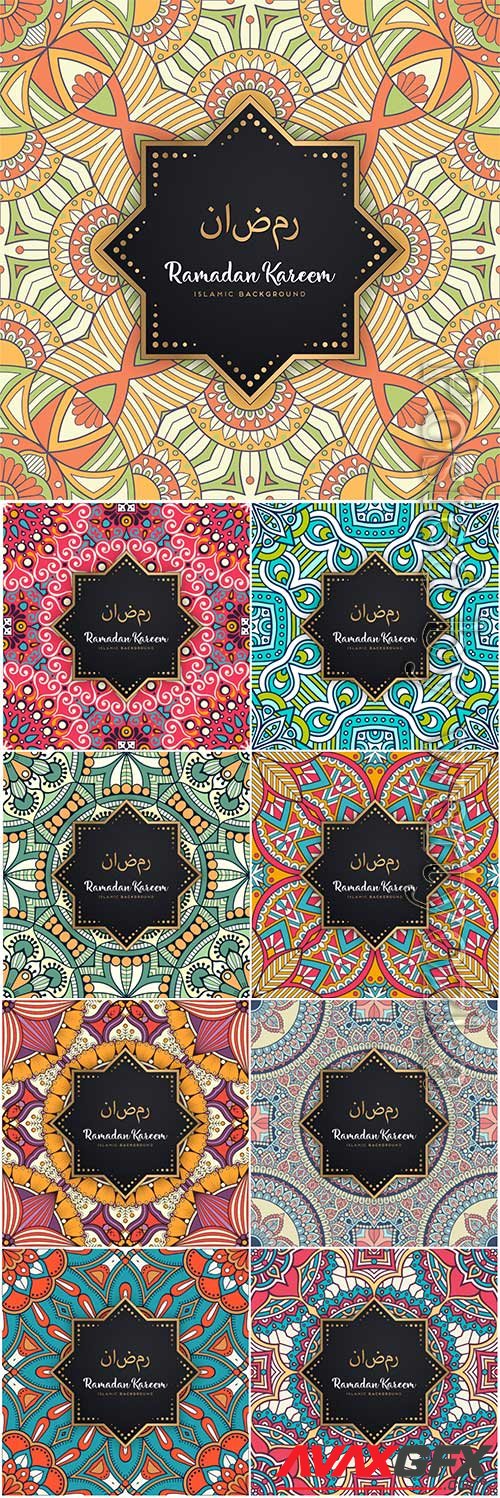 Beautiful ramadan kareem seamless pattern vector mandala # 2