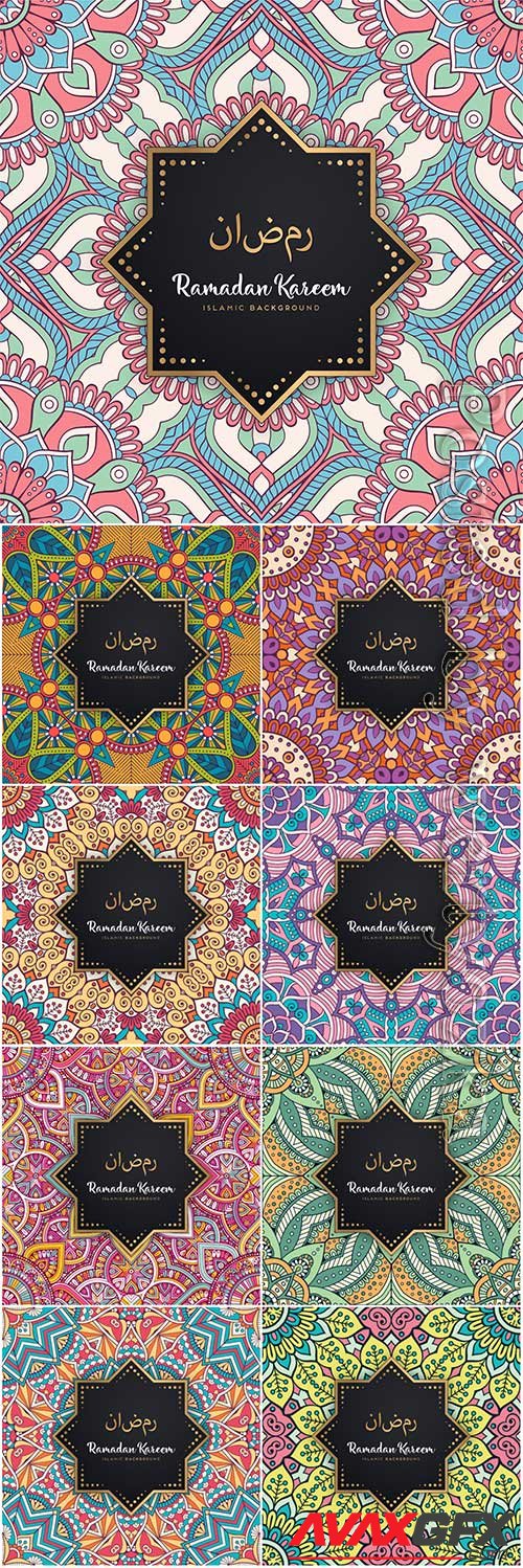 Beautiful ramadan kareem seamless pattern vector mandala