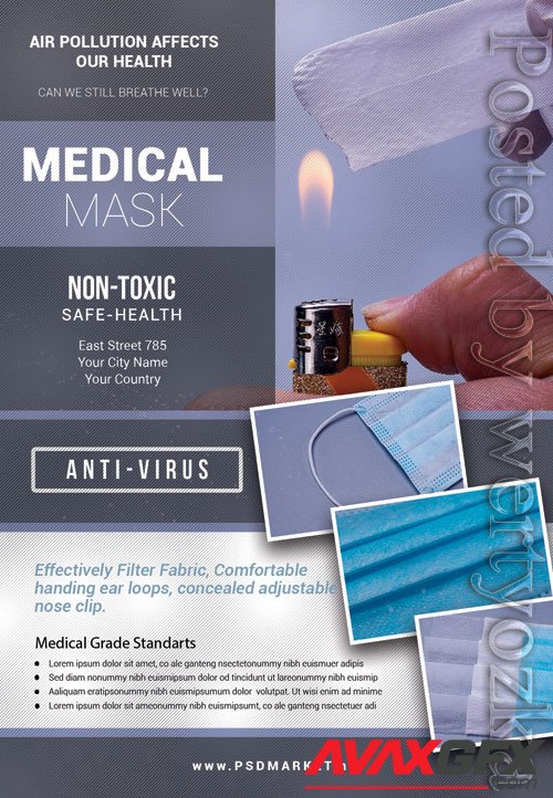 Medical mask - Premium flyer psd template