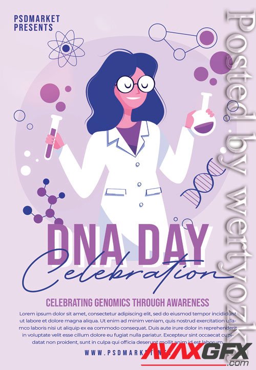 Dna day celebration - Premium flyer psd template