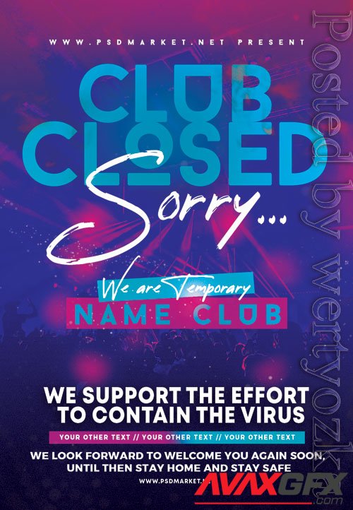 Club closed - Premium flyer psd template