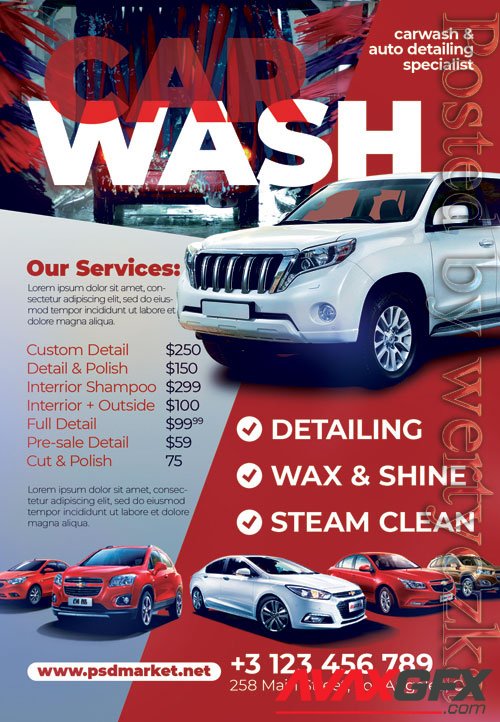 Car wash - Premium flyer psd template