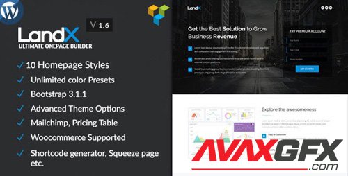 ThemeForest - LandX v1.7.8 - Multipurpose Wordpress Landing Page - 9545842