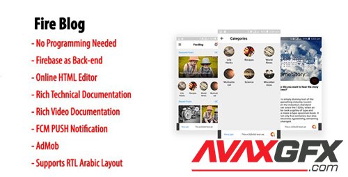 CodeCanyon - Fire Blog v1.3 - Native Android Blog or News App with Firebase Back-end - 23113393