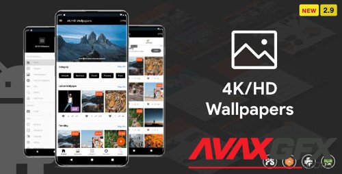 CodeCanyon - 4KHD Wallpaper Android App ( Auto Shuffle + Gif + Live + Admob + Firebase Noti + PHP Backend) v2.9 - 23378221