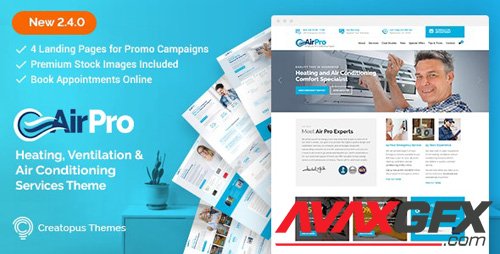 ThemeForest - AirPro v2.5.5 - Heating and Air conditioning WordPress Theme for Maintenance Services - 17143566