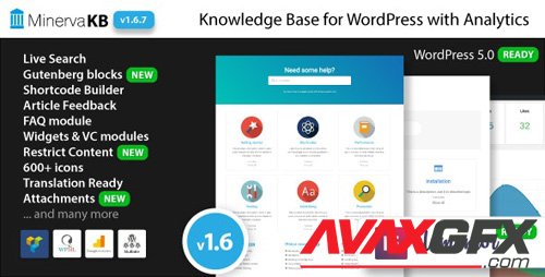 CodeCanyon - MinervaKB v1.6.6 - Knowledge Base for WordPress with Analytics - 19185769