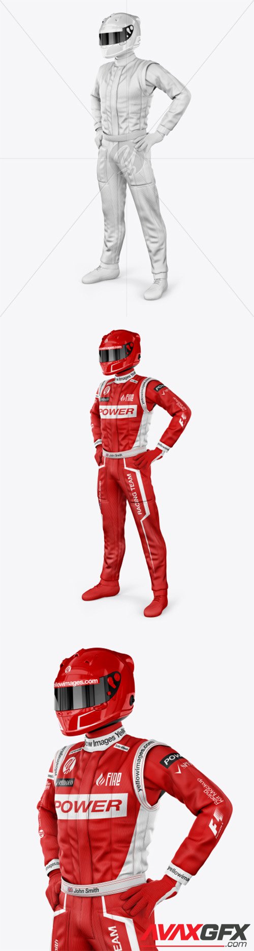 F1 Racing Kit Mockup - Half Side View 32172