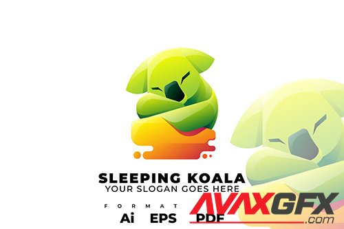 Sleeping Koala Logo Template