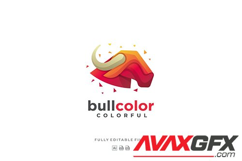 Bull Head Colorful Logo