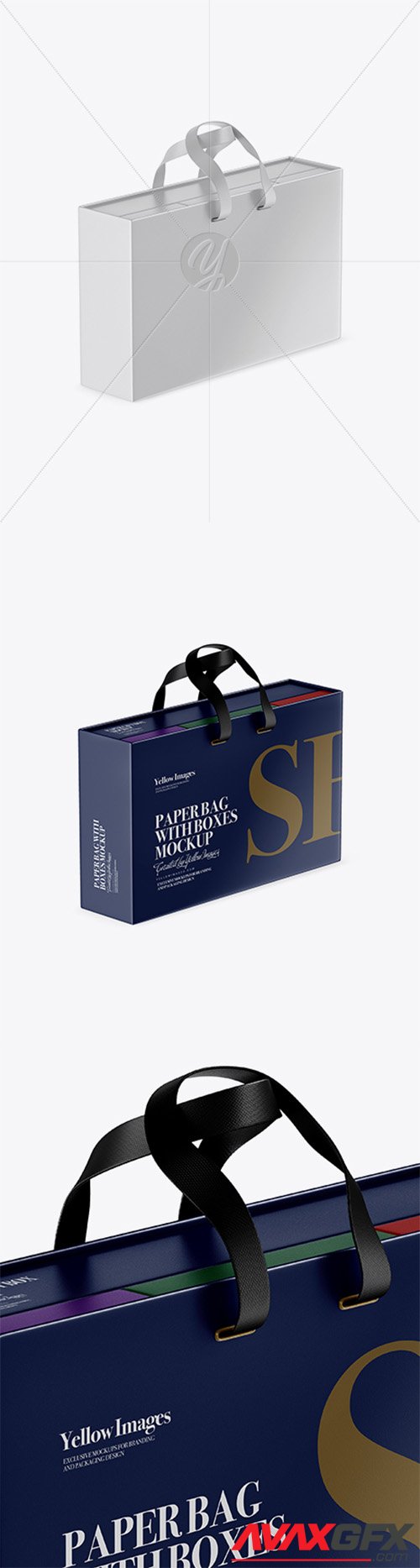 Matte Paper Bag With Boxes Mockup - Half Side View 22634