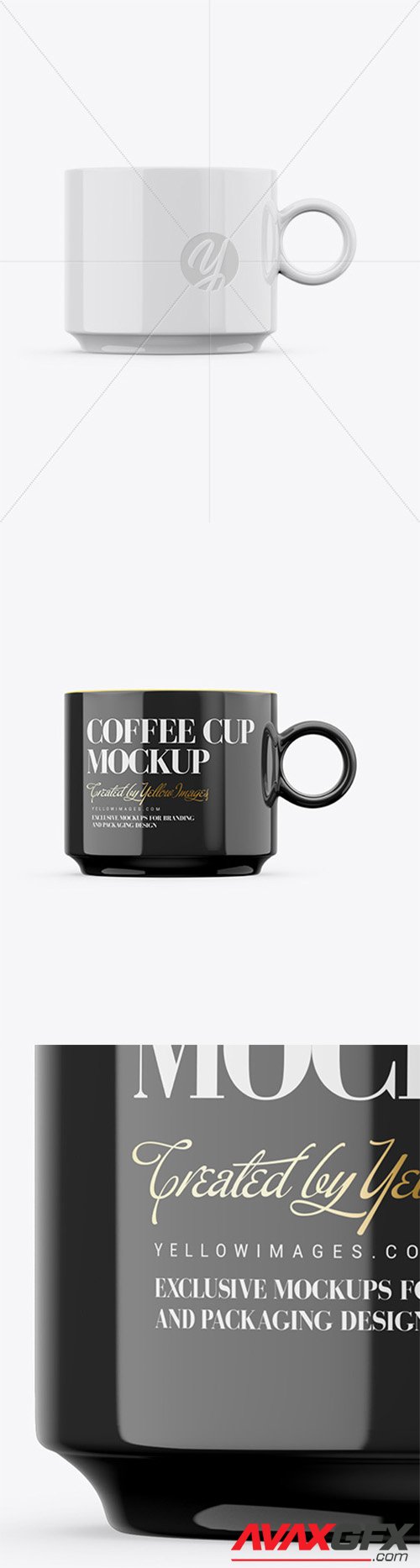 Glossy Coffee Cup Mockup - Front View 26660
