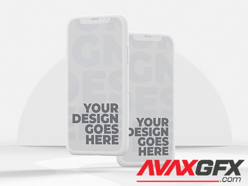 Front View White Clay Smartphone Mockup 346930733
