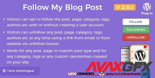 CodeCanyon - Follow My Blog Post v2.0.1 - WordPress / WooCommerce Plugin - 6107586