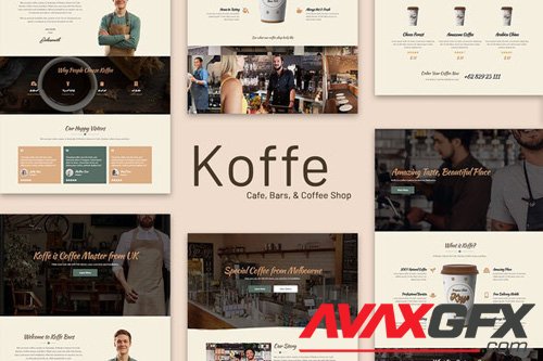 ThemeForest - Koffe v1.0 - Cafe & Coffee Shop Template Kit - 26300402