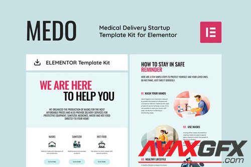 ThemeForest - MEDO v1.0 - Medical Delivery Startup Elementor Template Kit - 26223323