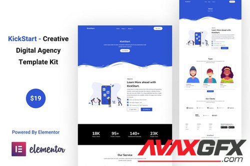 ThemeForest - KickStart v1.0 - Creative Digital Business Elementor Template Kit (Update: 12 May 20) - 26292496