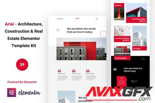 ThemeForest - Arial v1.0 - Architecture, Construction & Real Estate Elementor Template Kit - 26117232
