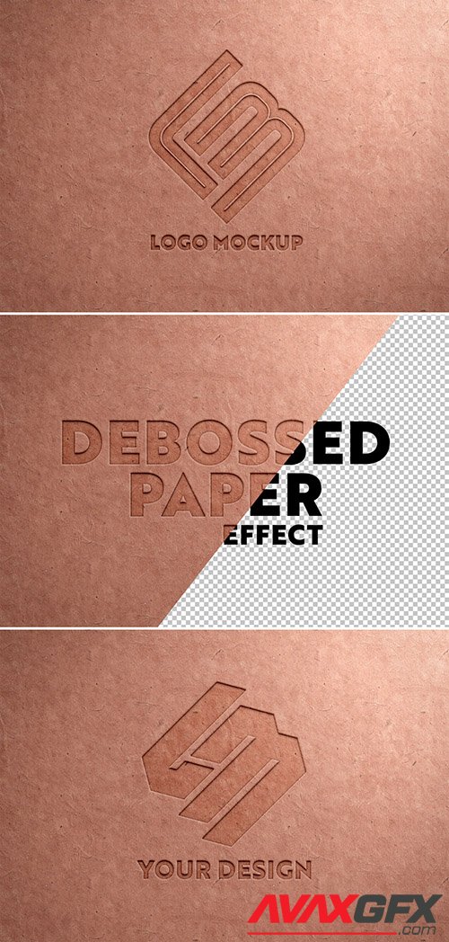 Debossed Logo on Recycled Paper Texture Mockup 341751973