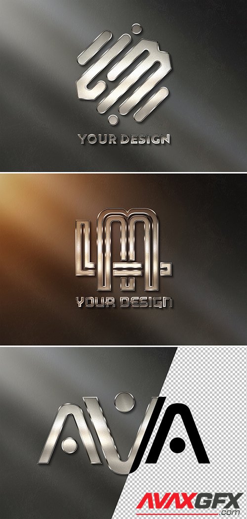 Metal Logo Mockup on Wall Bathed in Sunlight 346566500