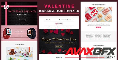 ThemeForest - Valentine v1.0 - Responsive Email Template With Online StampReady & Mailchimp Editors - 23132003