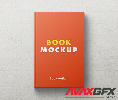 Hardcover Book Mockup Top View on Concrete 334504908