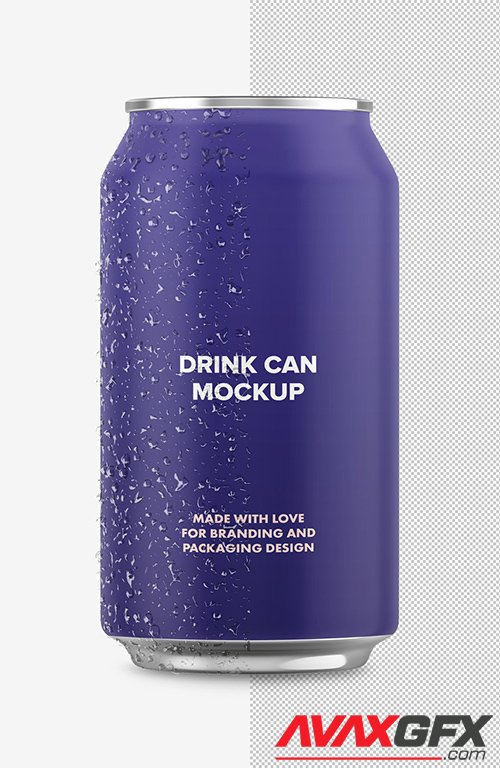 Isolated Iced Aluminum Drink Can Mockup 334505274
