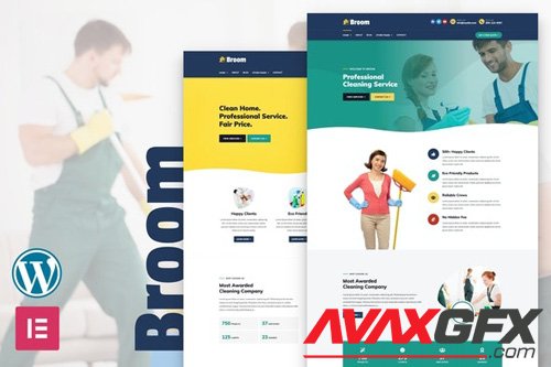 ThemeForest - Broom v1.0 - Elementor Cleaning Company Template Kit - 25872988