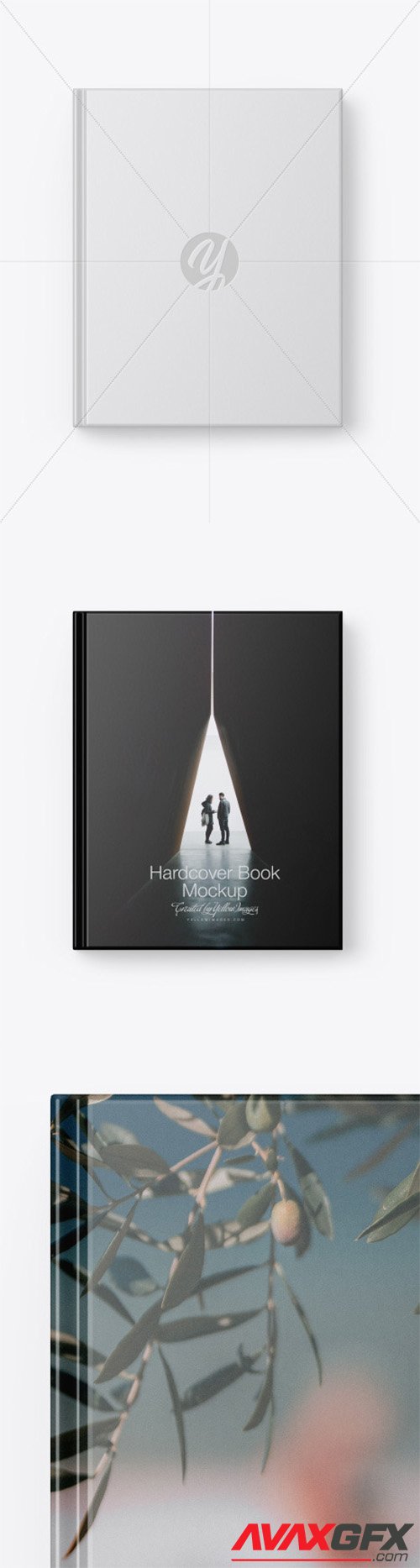 Hardcover Book w/ Matte Cover Mockup 55473