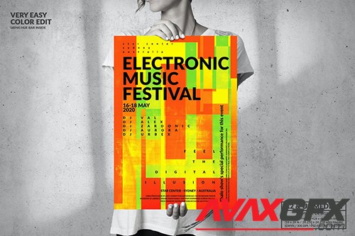 Electronic Music Event Party - Big Poster Design