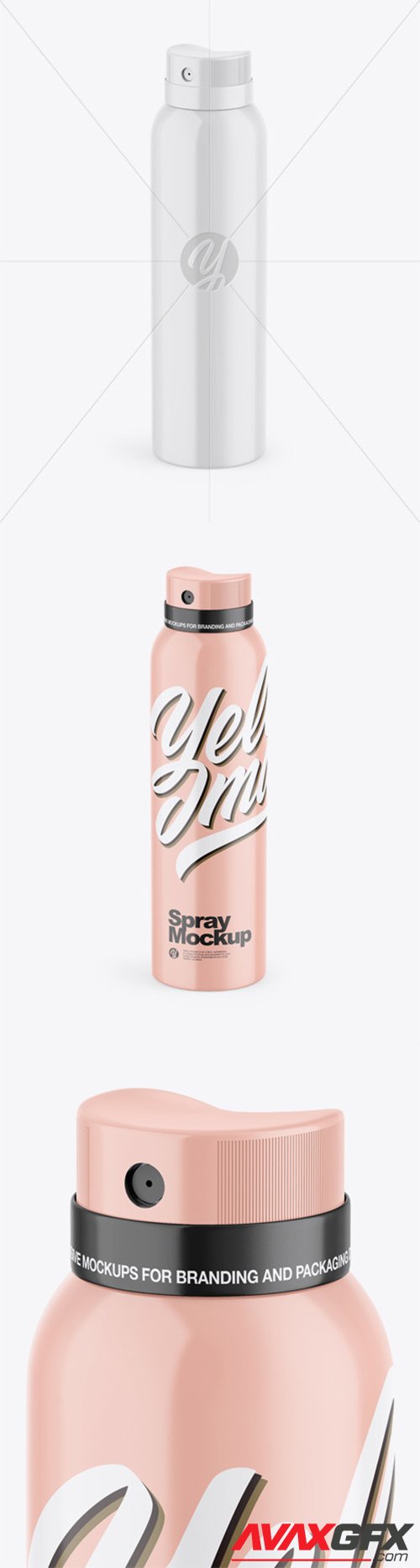 Glossy Aerosol Spray Bottle Mockup 55430