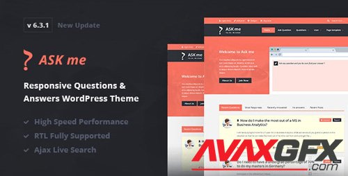 ThemeForest - Ask Me v6.3.1 - Responsive Questions & Answers WordPress - 7935874