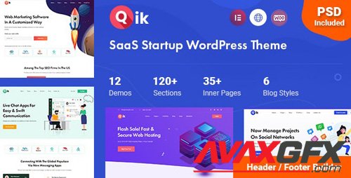 ThemeForest - Qik v1.0.0 - SaaS Startup WordPress Theme - 25955907