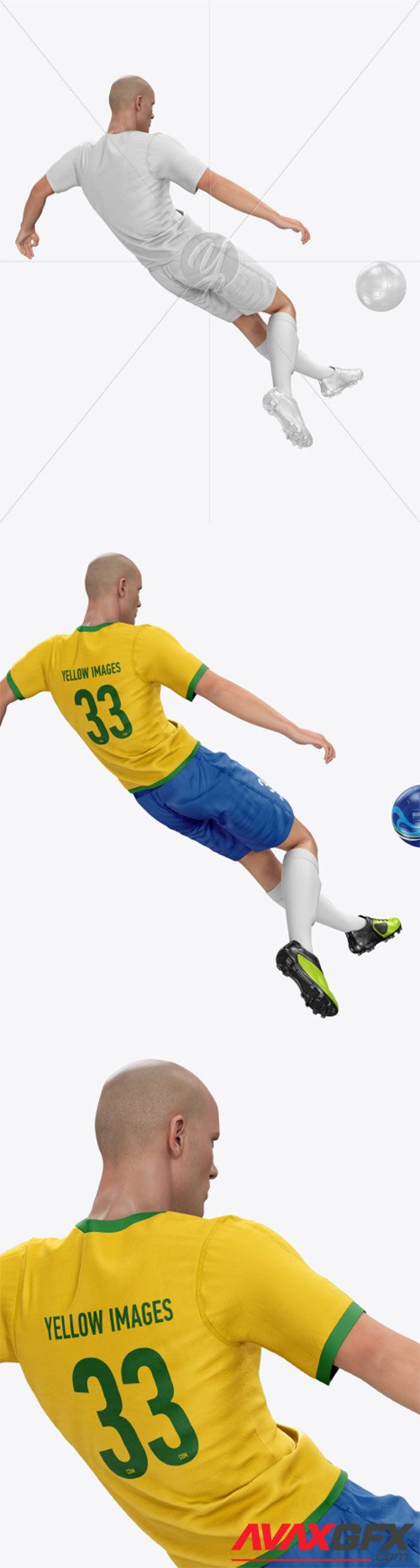 Soccer Player with Ball Mockup 35704