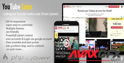 CodeCanyon - YouTube Coins v2.0.1 - (Media Script + Points System) - 11417642