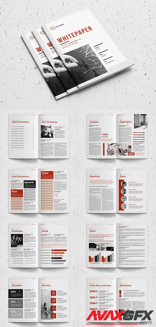 Business Proposal Layout with Red Accents 332499937