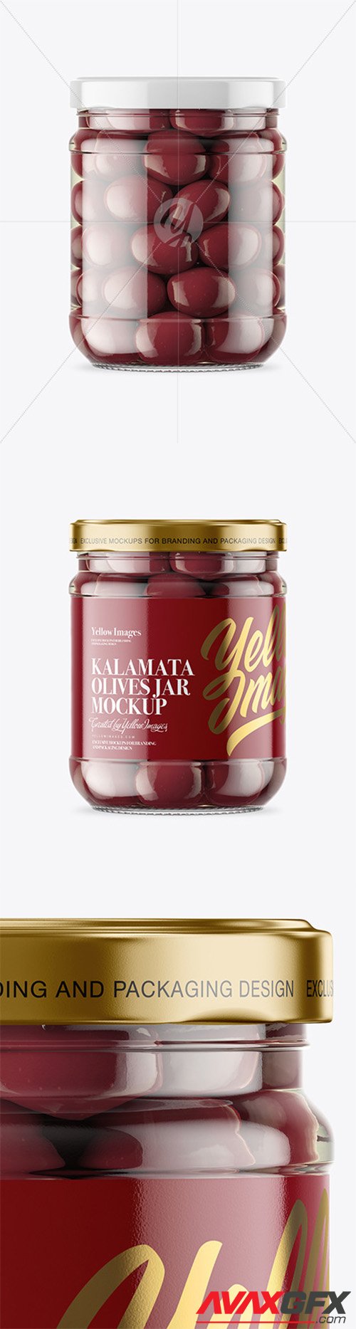 Clear Glass Jar with Kalamata Olives Mockup 46496